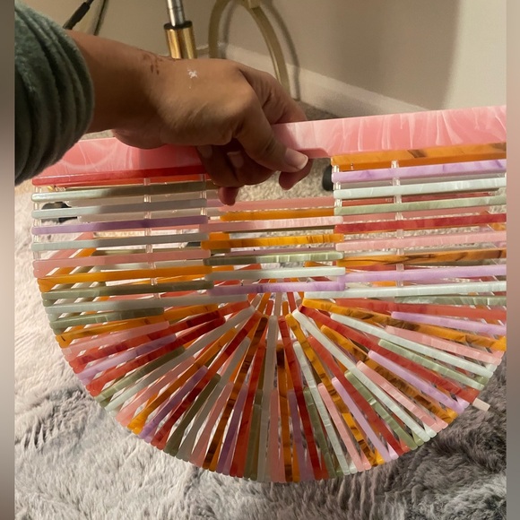 Francesca's Collections Handbags - Cute colorful spring pastel mini-ark top handle bag/ clutch / purse